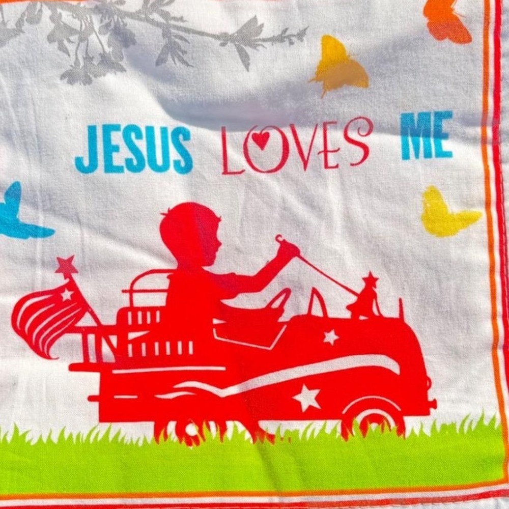 Jesus Loves Me Soft Cloth Baby Book Religious Christian‎ Nursery Hymn Vintage